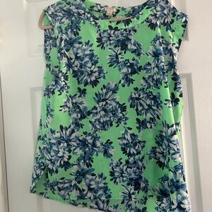 Floral Green and Blue Women's Top